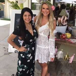 Olivaceous floral wrap dress